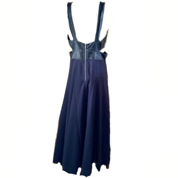 Brand New by Anthropologie Faux Leather Panel Midi Dress - Picture 6 of 9